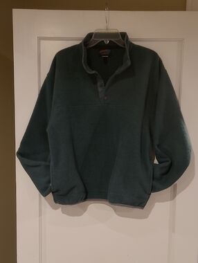 Eddie Bauer Men’s Deep Green Quarter-Zip Fleece Pullover